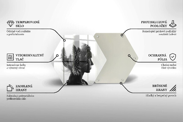 Tagliere in vetro Donna e foresta