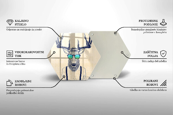 Tagliere in vetro Illustrazione dell'uomo dei cervi