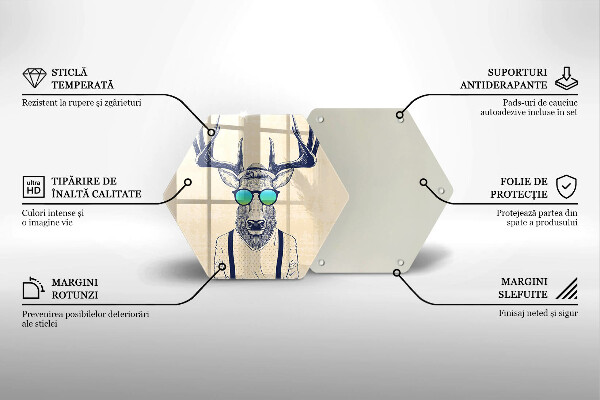 Tagliere in vetro Illustrazione dell'uomo dei cervi