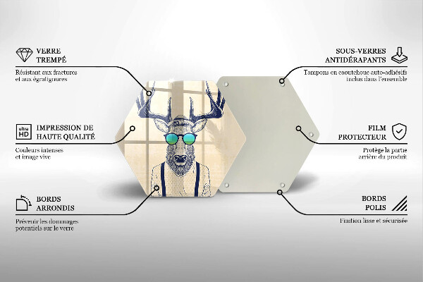 Tagliere in vetro Illustrazione dell'uomo dei cervi