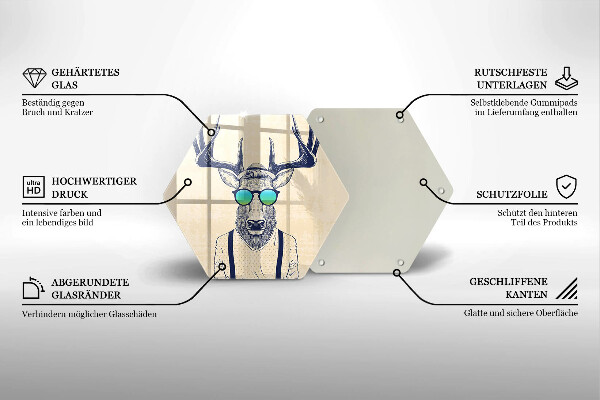 Tagliere in vetro Illustrazione dell'uomo dei cervi