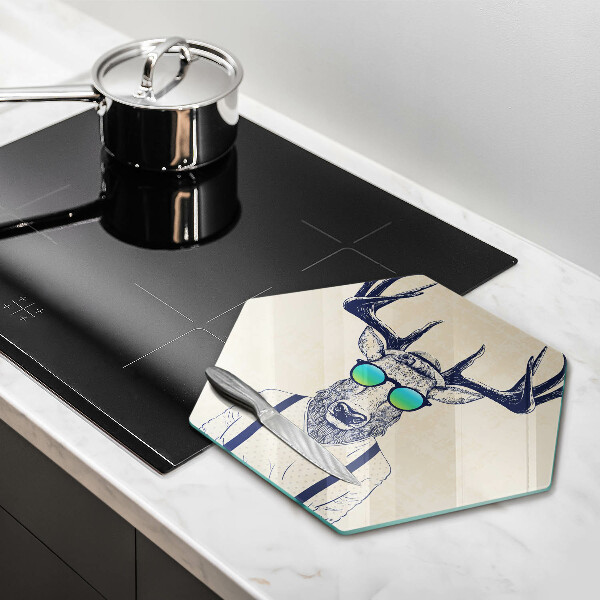 Tagliere in vetro Illustrazione dell'uomo dei cervi