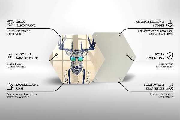Tagliere in vetro Illustrazione dell'uomo dei cervi