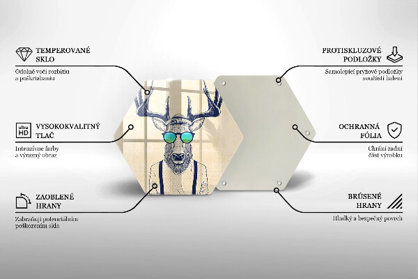 Tagliere in vetro Illustrazione dell'uomo dei cervi