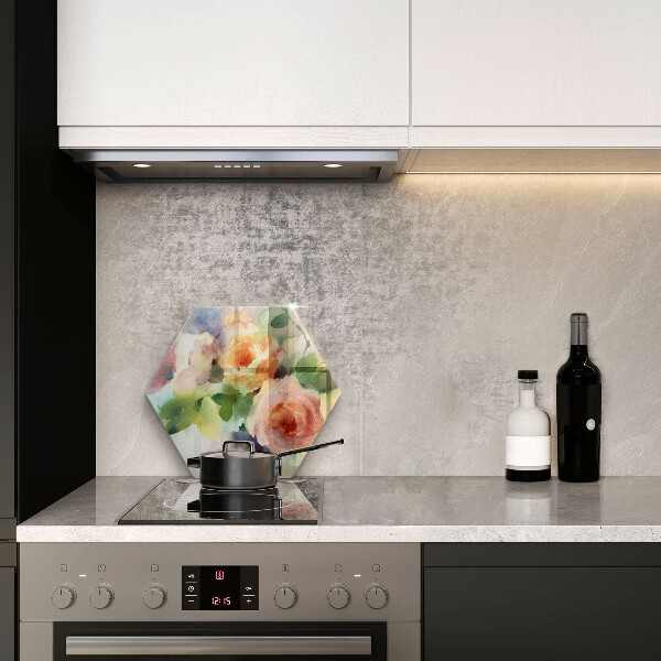 Tagliere in vetro Fiori dipinti