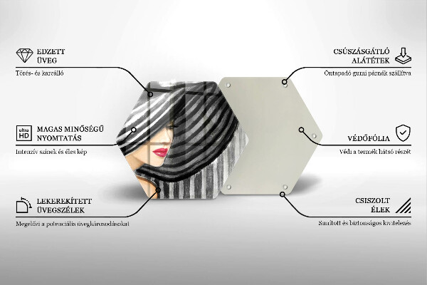 Tagliere in vetro Donna con un cappello