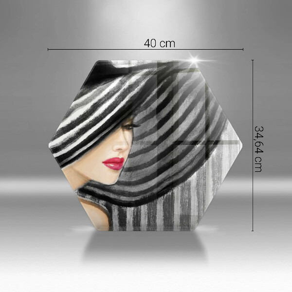 Tagliere in vetro Donna con un cappello