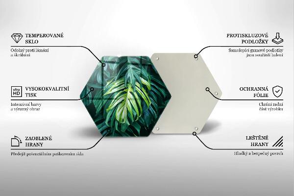 Tagliere in vetro Foglie selvatiche di monstera