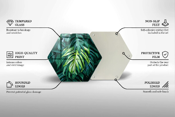 Tagliere in vetro Foglie selvatiche di monstera