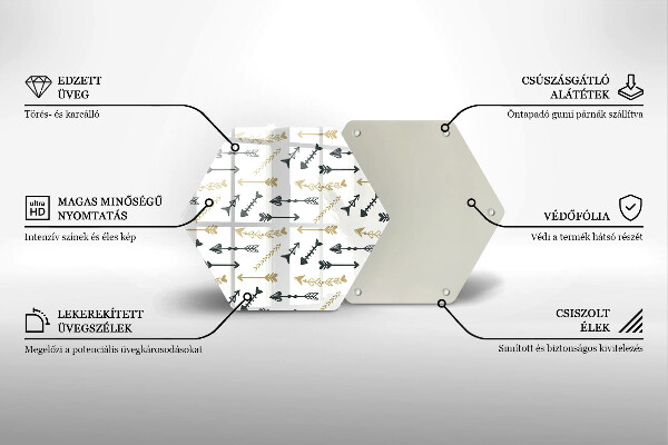 Tagliere in vetro Modello di frecce Boho