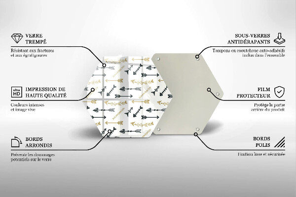 Tagliere in vetro Modello di frecce Boho