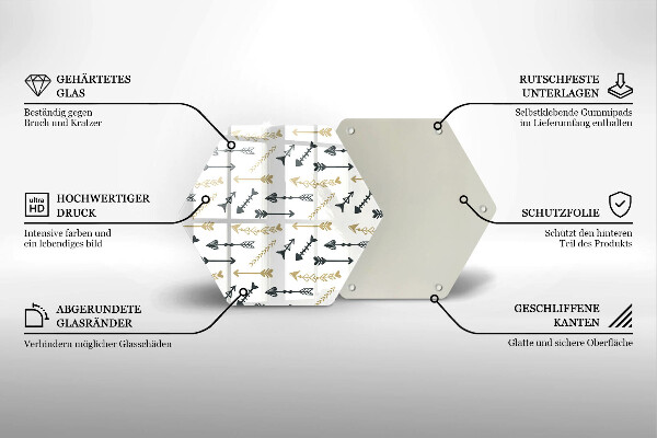 Tagliere in vetro Modello di frecce Boho