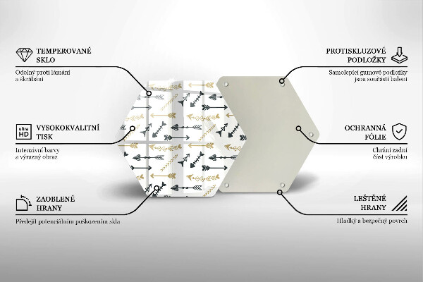 Tagliere in vetro Modello di frecce Boho