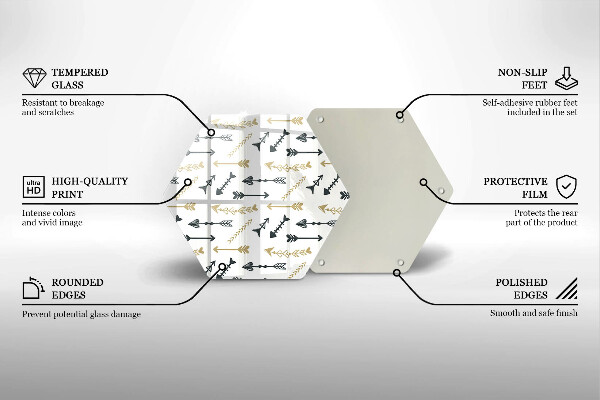 Tagliere in vetro Modello di frecce Boho