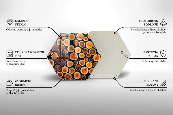 Tagliere in vetro Ceppi di alberi in legno
