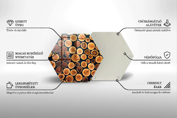 Tagliere in vetro Ceppi di alberi in legno