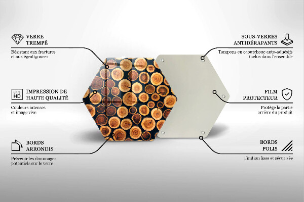 Tagliere in vetro Ceppi di alberi in legno