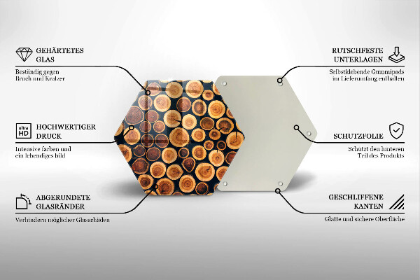 Tagliere in vetro Ceppi di alberi in legno