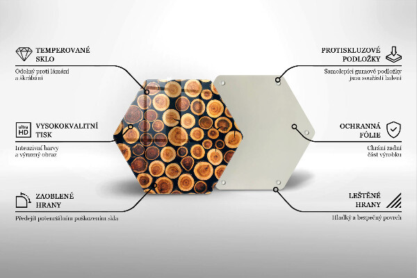 Tagliere in vetro Ceppi di alberi in legno