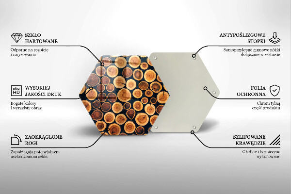 Tagliere in vetro Ceppi di alberi in legno