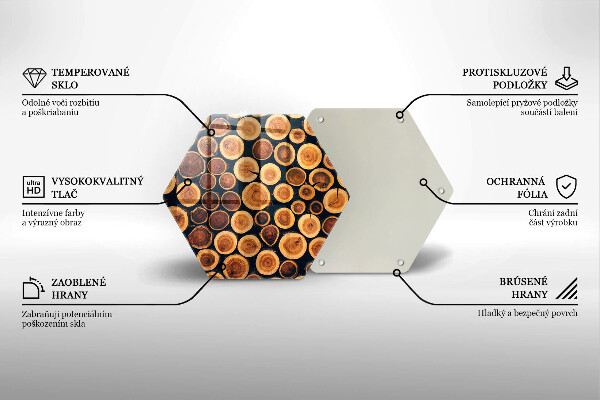 Tagliere in vetro Ceppi di alberi in legno