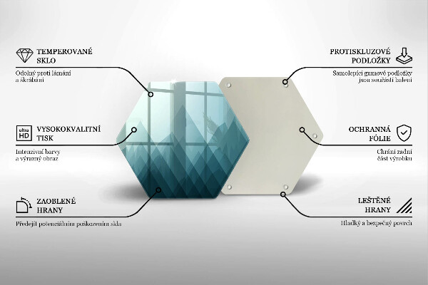 Tagliere in vetro Montagne astratte