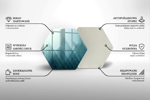 Tagliere in vetro Montagne astratte