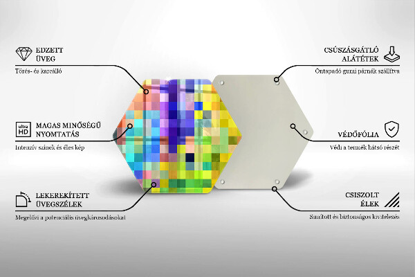 Tagliere in vetro Quadrati di pixel colorati