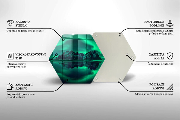 Tagliere in vetro Paesaggio dell'aurora boreale