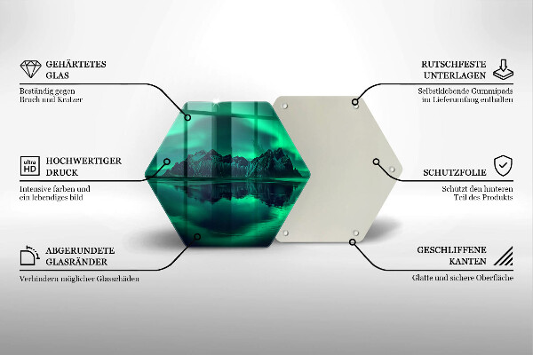 Tagliere in vetro Paesaggio dell'aurora boreale