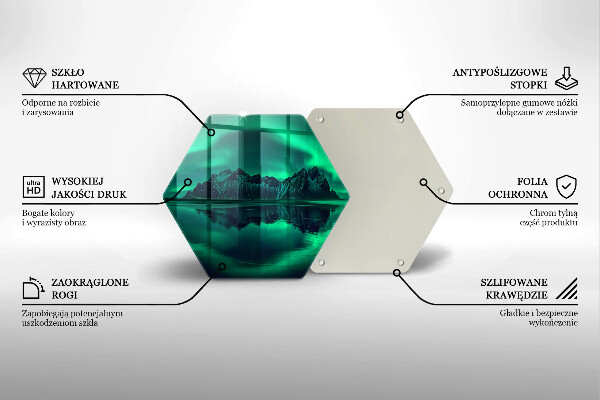 Tagliere in vetro Paesaggio dell'aurora boreale
