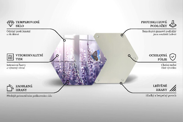 Tagliere in vetro Fiori di campo e farfalle