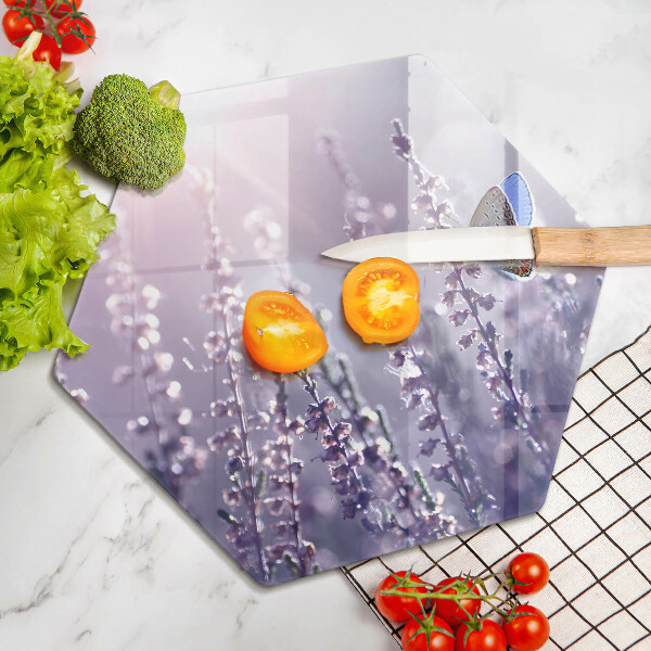 Tagliere in vetro Fiori di campo e farfalle