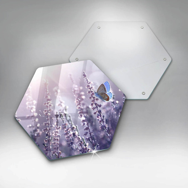 Tagliere in vetro Fiori di campo e farfalle