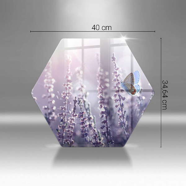 Tagliere in vetro Fiori di campo e farfalle