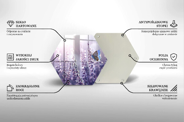 Tagliere in vetro Fiori di campo e farfalle