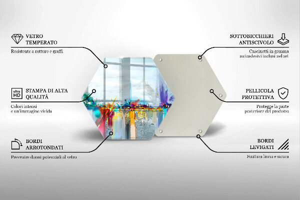 Tagliere in vetro Astrazione dipinta
