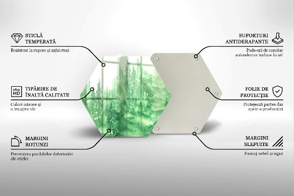 Tagliere in vetro Foresta dipinta