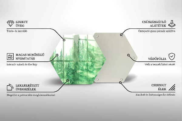 Tagliere in vetro Foresta dipinta