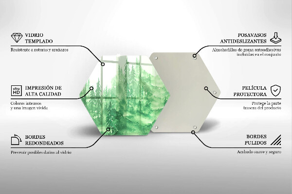 Tagliere in vetro Foresta dipinta