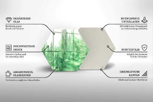 Tagliere in vetro Foresta dipinta