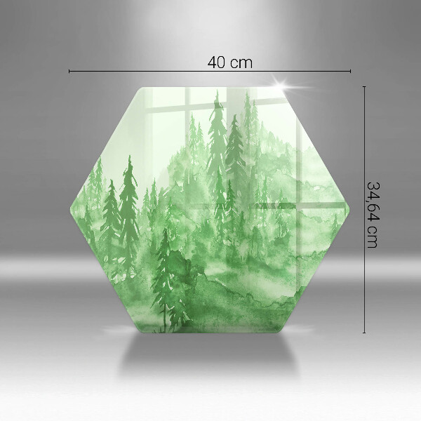 Tagliere in vetro Foresta dipinta