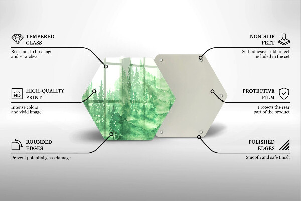 Tagliere in vetro Foresta dipinta