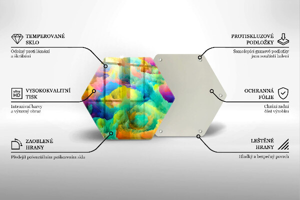 Tagliere in vetro Astrazione colorata