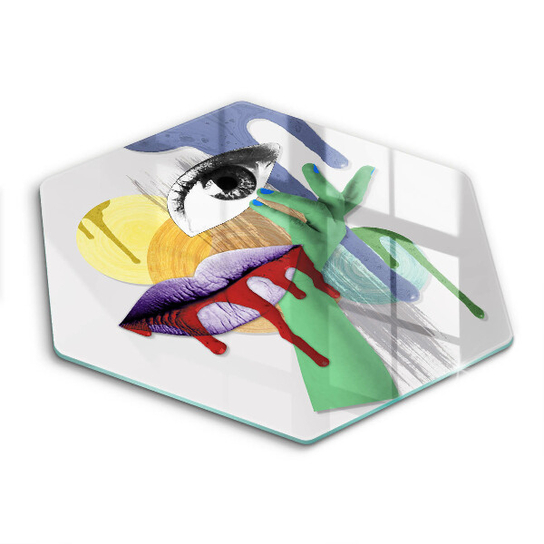 Tagliere in vetro Collage astratto di arte