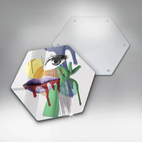 Tagliere in vetro Collage astratto di arte