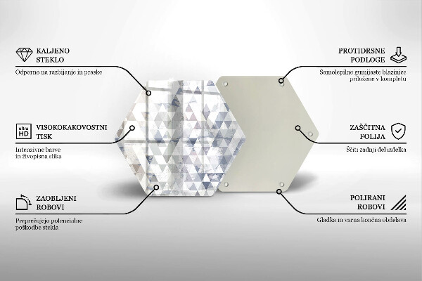 Tagliere in vetro Modello triangoli