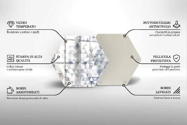 Tagliere in vetro Modello triangoli
