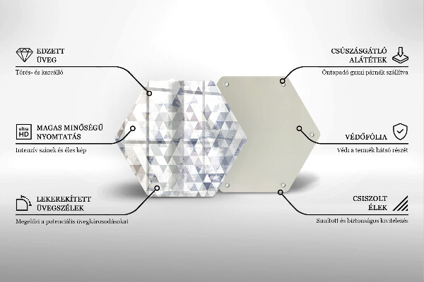 Tagliere in vetro Modello triangoli