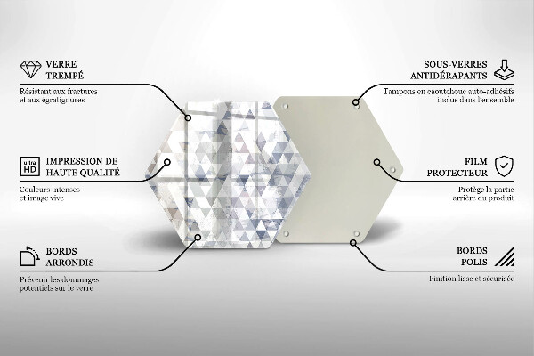 Tagliere in vetro Modello triangoli